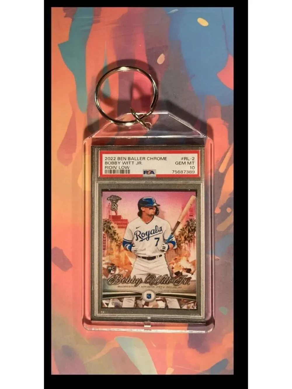 3013 Bobby Witt Jr 2022 Topps Ben Baller Chrome Ridin' Low - Custom Keychain